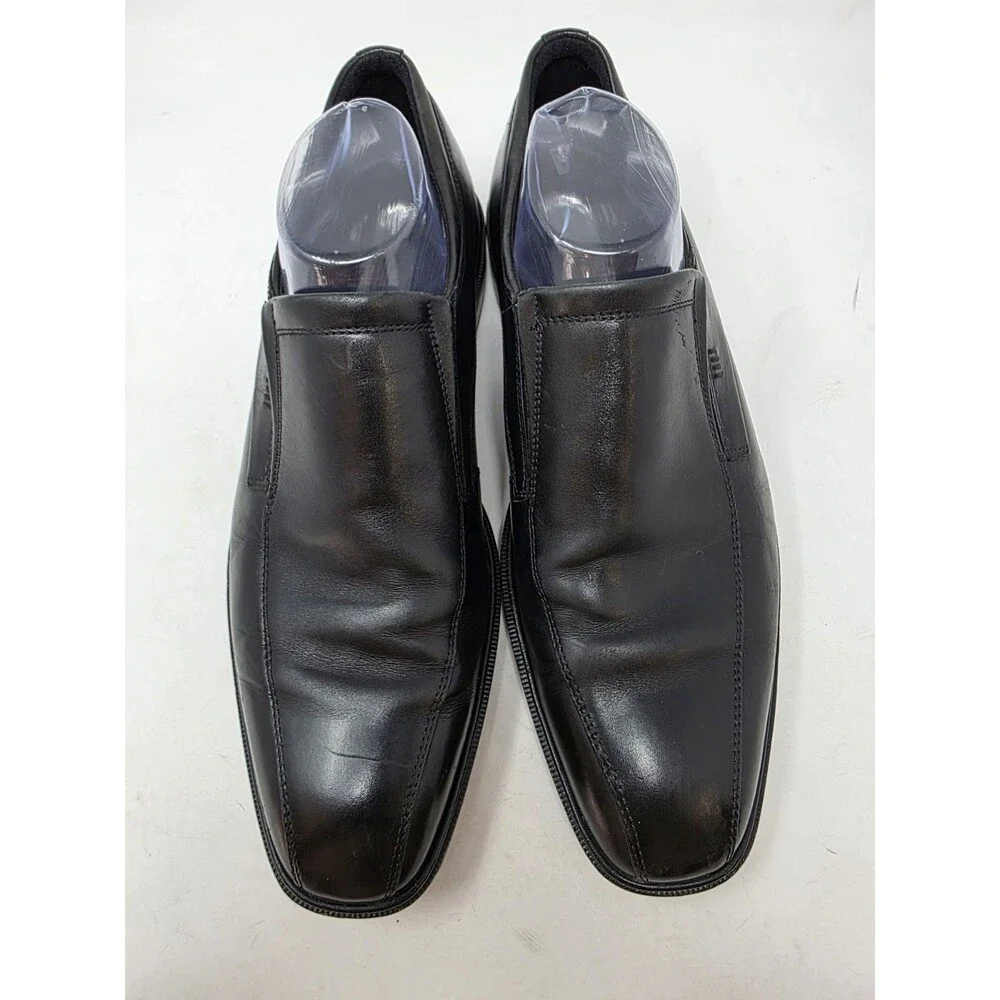 ECCO Helsinki Slip-On Loafer Black Dress Shock Point Shoes Mens Sz US9/EU43